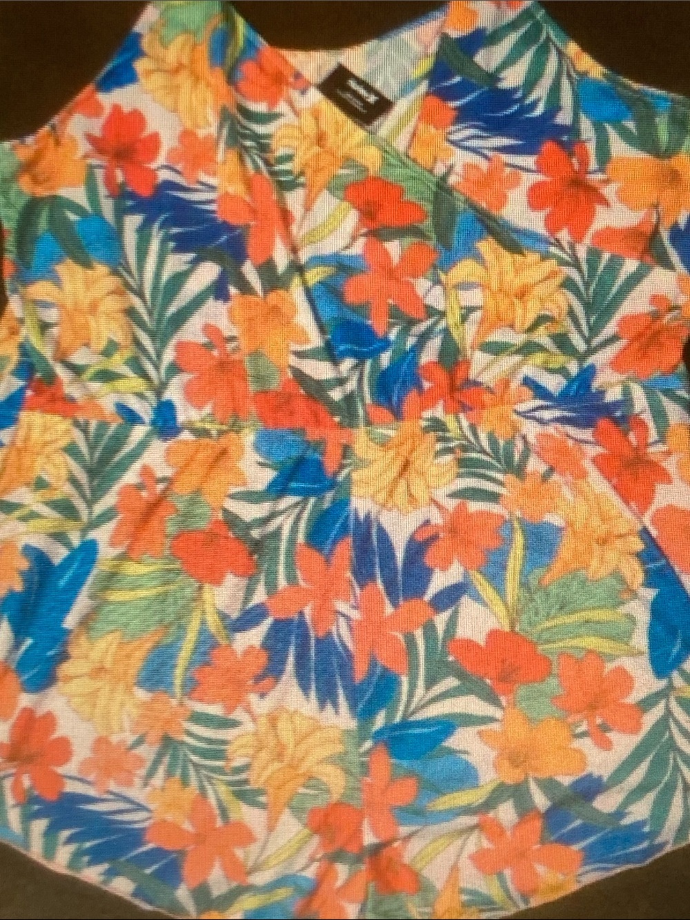 Hurley Floral Straight Leg Jumpsuit in Orange, Yellow, Blue, Green